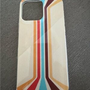 Retro Striped Phone Case - Cream, Orange, Blue, Brown
